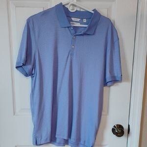 Calvin Klein Liquid Touch Purple And White Striped Size Large Polo